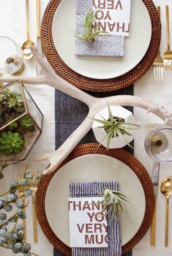 Rustic Thanksgiving table setting